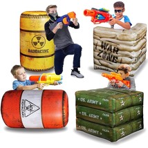 Pack Of 4 Combat Battlefield Inflatables, Compatible With Nerf, Laser Tag, Water - £71.96 GBP