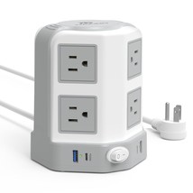 20W Usb C Power Strip Surge Protector Tower,10 Ft Extension Cord With Multiple O - £42.47 GBP