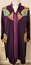 Trendy Divva Embroidered Cardigan/Kurti Sz-XXL Purple/Multicolored Floral - $59.97