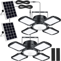 2-Pack Solar Shed Lights, 176 LED Motion Sensor Pendant Lights with Remote - $126.99