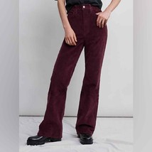 Levi&#39;s Premium Ribcage Flare Corduroy Pants Womens Size 31&quot; High Rise Burgundy - £27.46 GBP