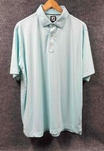 Foot Joy FJ Polo Shirt Mens XL Blue Green Performance Stretch Top Preppy... - $32.49