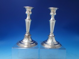 Beaded by LP &amp; Co English Silver and Copper Candlestick Pair c.1930 (#5977) - $256.41