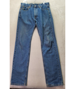 Levi&#39;s 505 Jeans Men Size 33 Blue Denim Flat Front Comfort Fit Straight ... - £25.28 GBP