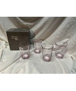4 Vintage Noritake Sweet Swirl Pink Tumbler Highball Glasses with orig B... - $69.17 CAD