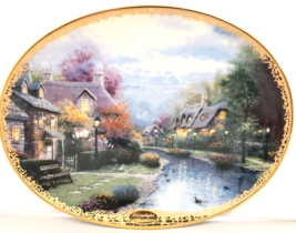 Thomas Kinkade&#39;s Lamplight Village 1st Collector Plate &quot;Lamplight Brooke&quot; Oval - £14.94 GBP