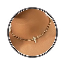Cross Necklace for Women 14K Gold Plated Chain Cross - £41.10 GBP