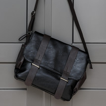 PU Leather Men&#39;s Crossbody Bag Flow Shoulder Bag Horizontal Schoolbag Hanging To - £34.86 GBP