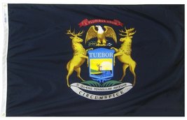 3x5 State of Michigan Super Poly Flag 3&#39;x5&#39; House Banner Fade Resistant - £3.90 GBP