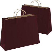 Coffee Kraft Paper Bags with Handles Bulk 16x6x12&quot;, Pack of 50 Gift Bags - £33.45 GBP