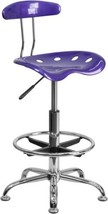 Flash Furniture Bradley Vibrant Violet and Chrome Drafting Set of 1,  - £98.18 GBP