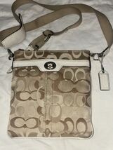 Coach Hampton Op Art Signature Crossbody Khaki/Beige - $27.25 CAD