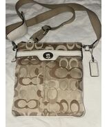 Coach Hampton Op Art Signature Crossbody Khaki/Beige - $27.25 CAD