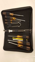 Vintage Tool Set Screw Drivers Ratchet Nut Set Smg Tools Leather Case 11 Piece - £12.65 GBP