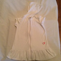 Girls Size 4T Op swimsuit cover dress hoody white ruffle terry cloth  - $13.29