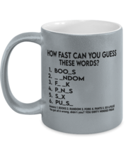 Funny Adult Mugs Guess These Words Silver-M-Mug  - £14.18 GBP