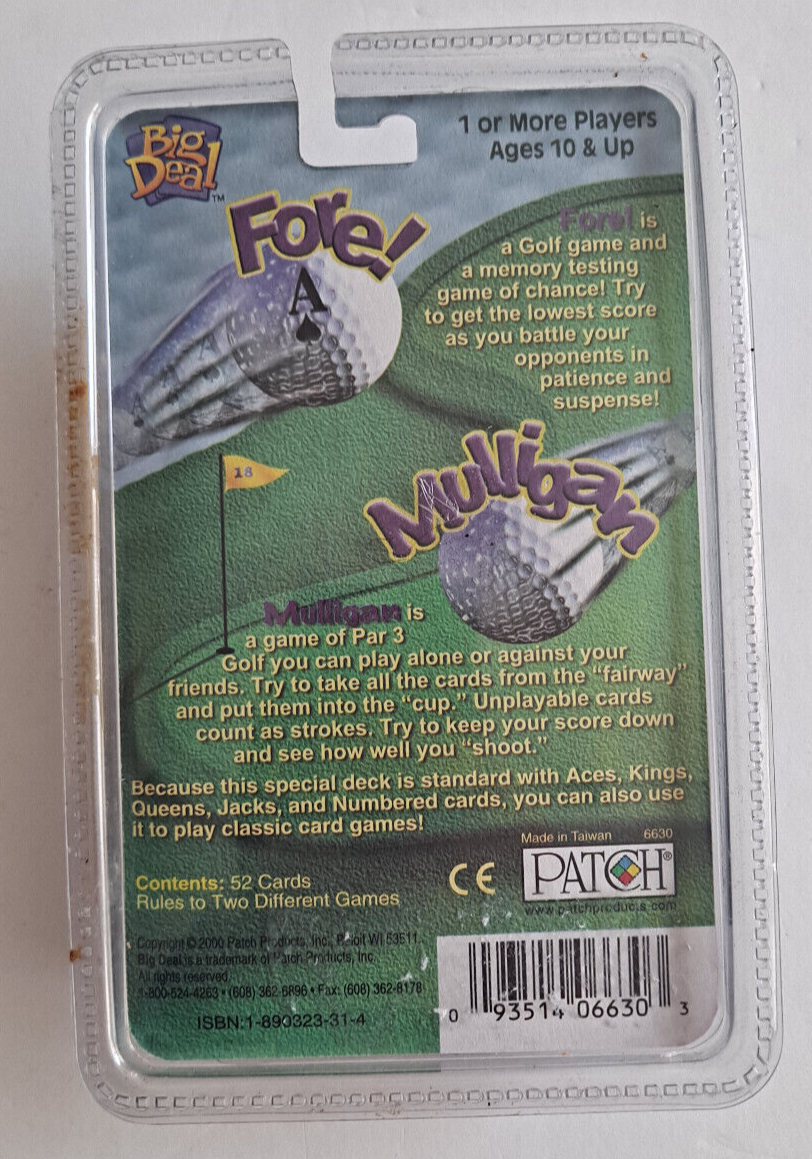 Patch Products Big Deal Fore! & Mulligan Golf Playing Cards - NEW Factory Sealed - £8.17 GBP