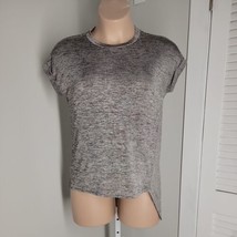 Democracy Classy Shirt Blouse ~ Sz S ~ Gray ~  Short Sleeve - $18.89