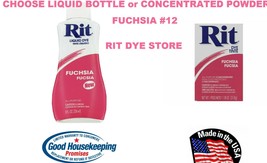 FUCHSIA #12 RIT Fabric DYE choose Liquid Bottle or Powder Concentrate ma... - $14.19+
