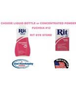 FUCHSIA #12 RIT Fabric DYE choose Liquid Bottle or Powder Concentrate ma... - $19.44 CAD+