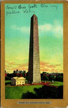 Bunker Hill Monument Boston Massachusetts MA  Gilt Border 1906 UDB Postcard B10 - £3.13 GBP