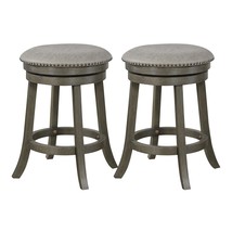 Metro Backless 26&quot; Round Swivel Stool With Padded Seat And Attached Foot Rest 2- - £232.10 GBP