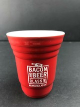 Bacon And Beer 3.25&quot; Tall Jumbo Shot Glass Ceramic Red Solo Cup - £7.11 GBP