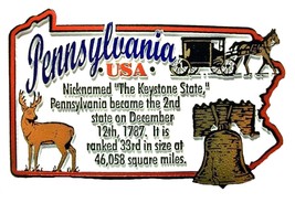 Pennsylvania the Keystone State Outline Montage Fridge Magnet - $6.99