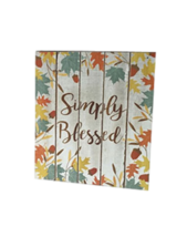 Autumn Fall Thanksgiving Gratitude Simply Blessed Box Sign Decoration - £14.08 GBP