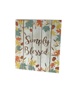 Autumn Fall Thanksgiving Gratitude Simply Blessed Box Sign Decoration - $329.37 MXN