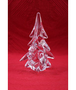 Original Art Glass Clear Crystal Christmas Tree Figurine Handcrafted - $91.89 CAD
