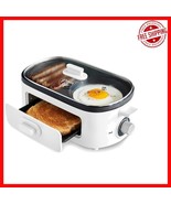 Cook More with 3-in-1 Breakfast Station: Nonstick Griddles, Toast Drawer... - $66.32
