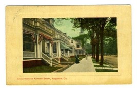 Homes on Greene Street  Postcard Augusta Georgia 1912 - $11.88