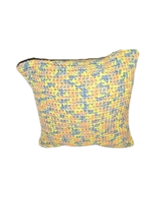 Boho Accent Pillow Crochet Retro Square Hand Crocheted approx. 14&quot;x13&quot; - £9.49 GBP