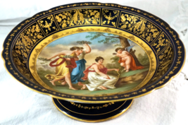 Royal Vienna Bindenschild Footed Centerpiece Bowl Stunning Handprinted Scenery 1 - £516.91 GBP
