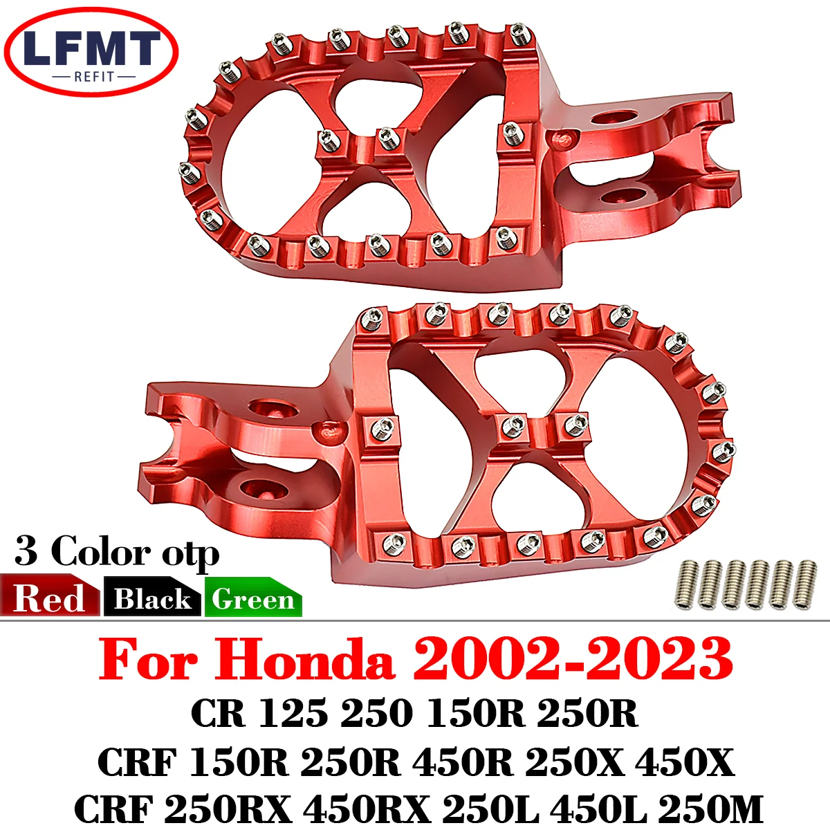 Motorcycle CNC FootRest Footpegs Foot Pegs Pedals For HONDA CRF 150R 250R 450R - £30.37 GBP