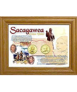 Sacagawea 2 Coin Frame, Sacagawea Series Solid Oak Frames 5x7 - £15.42 GBP