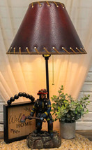 American Hero Fire Fighters Fireman In Full Gear And Axe Table Lamp With... - $65.99