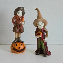 Halloween Tabletop Figurine Decorations Renaissance Men Pumpkins Pointed... - $11.87