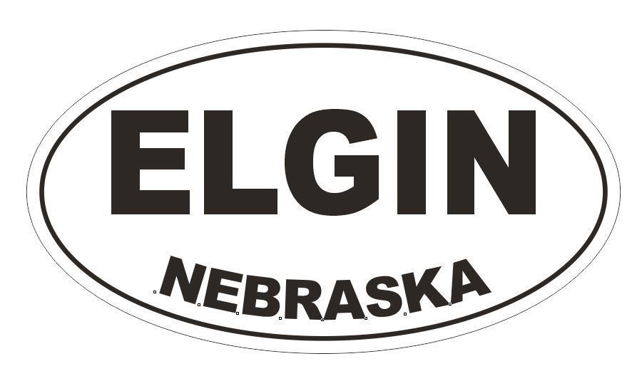 Elgin Nebraska Oval Bumper Sticker or Helmet Sticker D5026 Oval - $1.39 - $75.00