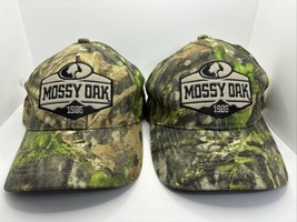 Lot Of 2-Mossy Oak Camouflage Hat Cap Adult OSFM American Flag Patch Tru... - £11.86 GBP