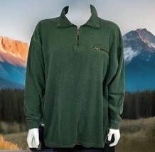 Vtg Ferruche French Terry Pullover Mens XXL Green Cotton Blend 1/4 Zip S... - $15.34
