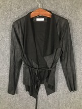 Elan Jacket Blazier Womens Size Large Black Tie Strap Long Sleeve - £10.62 GBP