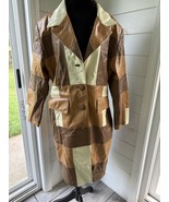 Donna Lepure Vintage Leather Coat Women’s XL Patchwork  VTG Jacket - $3,165.69 MXN