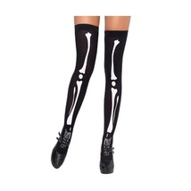 Smiffy&#39;s Stockings Skeleton Print Thigh Highs - Adult, One Size  - £15.18 GBP