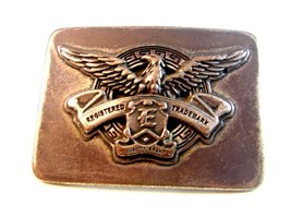 Vintage Registered Trademark E In Shield Quality Brand Belt Buckle - £35.55 GBP