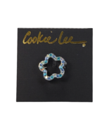 NEW Cookie Lee Flower Lapel Pin Blue Crystal Genuine - £4.33 GBP