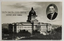 Pierre SD State Capitol Building with Gov Archie Gubbrud 1962 Postcard S18 - £11.76 GBP