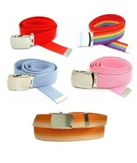 WN40- UNISEX CANVAS MATERIAL MILITARY STYLE BELT, 28 COLORS, ONE SIZE - $10.88 CAD