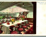 Pacific Line RMS Ortega Second Class Dining Room UNP Unused DB Postcard J6 - $15.79